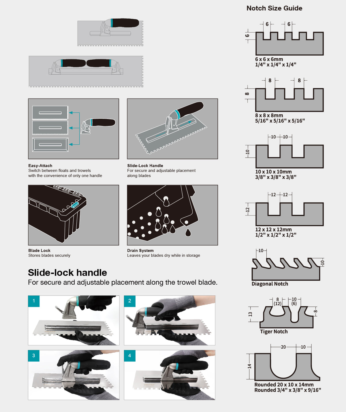 BIHUI 15-osainen laastikampasetti