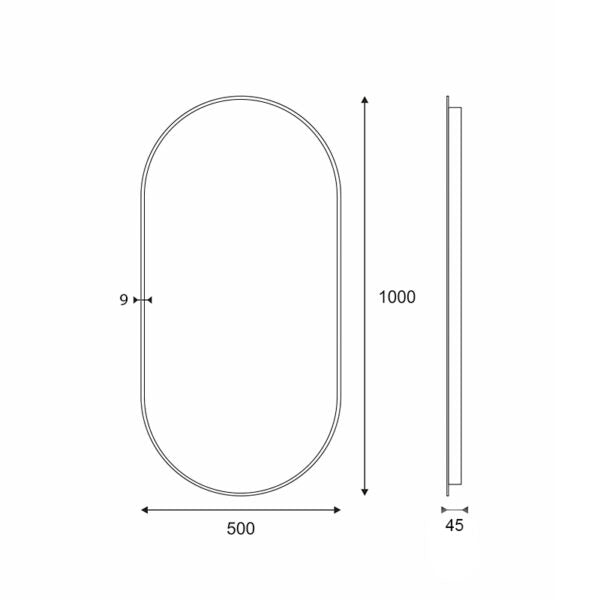 Valopeili Capsul Nero 500x1000x45mm