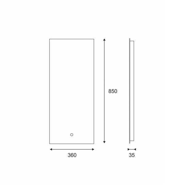 Valopeili Hile 360x850x35mm