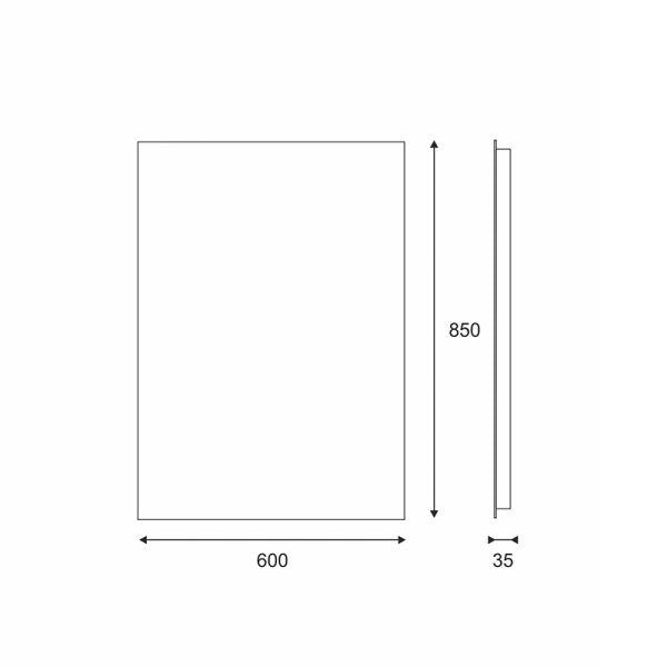 Valopeili Hile 600x850x35mm