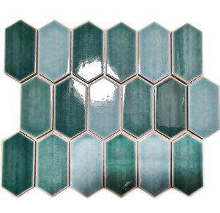 CG CH475 Hexagon Long Green Mosaic